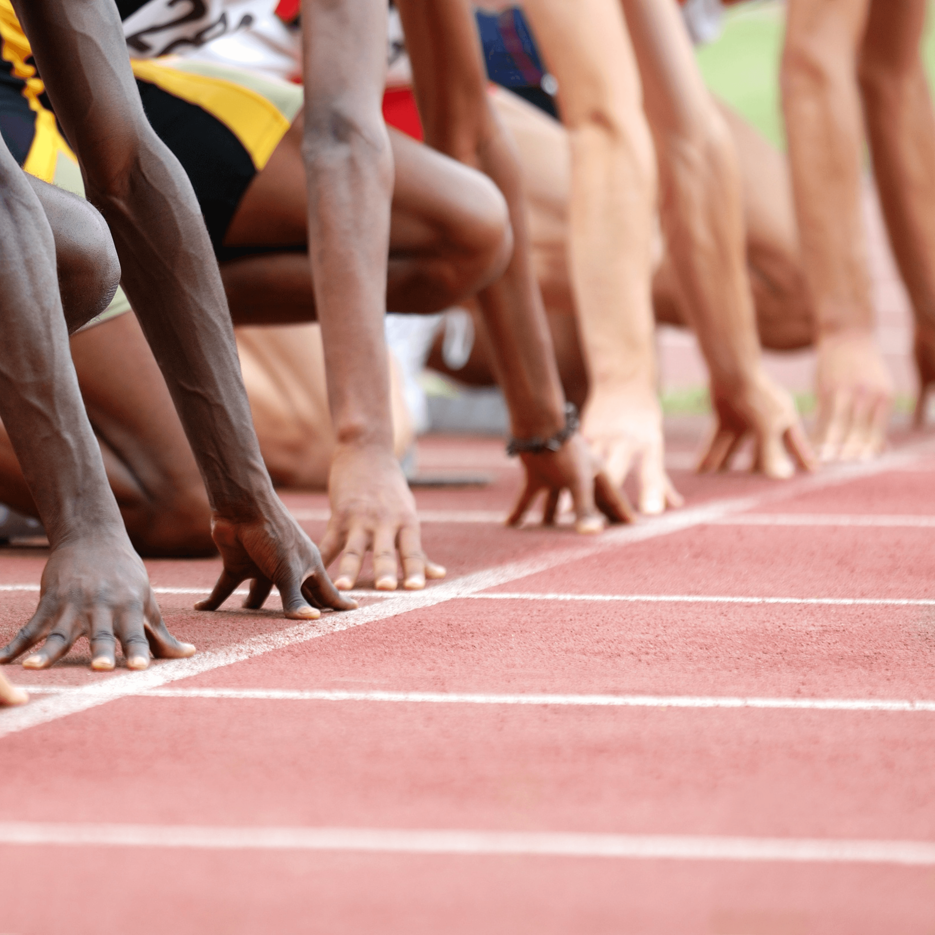 Maratonløbere der er klar til at sætte af