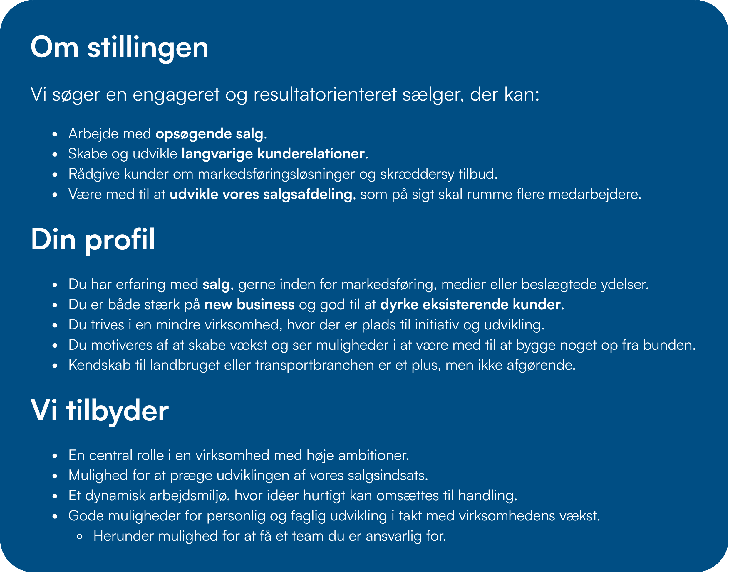 Jobopslag sælger